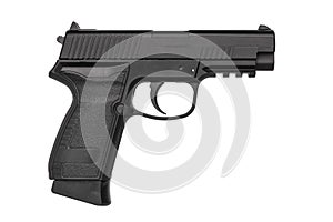 Black brown gun pistol isolated on white