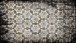 Black and Brown Vintage Grunge Floral Background Pattern Template