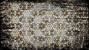 Black and Brown Vintage Grunge Floral Pattern Background Texture