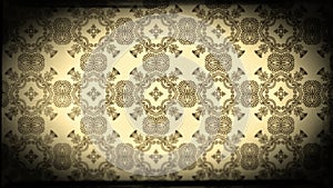 Black and Brown Vintage Ornament Wallpaper Pattern Design