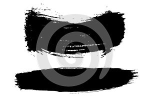 Black brush strokes isolated on white