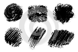 Black brush strokes isolated on white