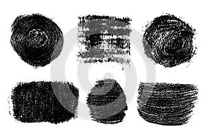 Black brush strokes isolated on white