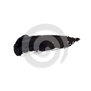 black brush strokes oil paint isolated on white background.