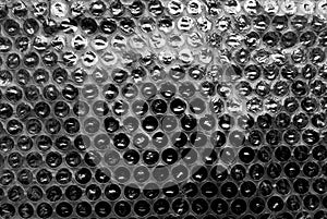 Black bubble plastic wrap surface