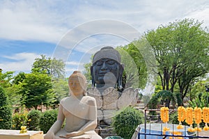 The Black buddha head or Rahu in a temple in Phra Nakhon Si Ayutthaya province near Bangkok, Thailand. Ancient temple. Famous