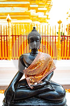 Black buddha statue in Phrathat Doi Suthep temple