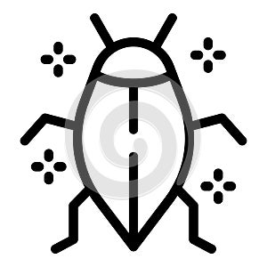 Black bug icon illustrating software debugging process