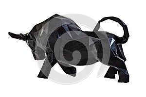 Black bull on white background