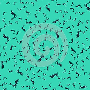 Black Bumper car icon isolated seamless pattern on green background. Amusement park. Childrens entertainment playground