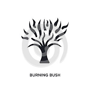 black burning bush isolated vector icon. simple element illustration from religion concept vector icons. burning bush editable