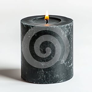 Black burning candle.