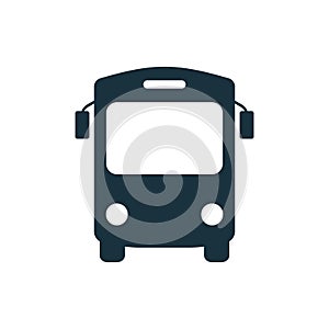 Black Bus Silhouette Icon. School Shuttle Glyph Pictogram. Stop Station for City Public Vehicle Transport Icon. Bus in