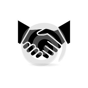 Black Business agreement handshake or friendly handshake, Partnership icon or logo