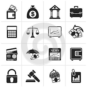 Black Business, finance and bank icons