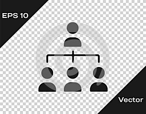 Black Business hierarchy organogram chart infographics icon isolated on transparent background. Corporate organizational