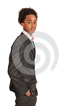 Black business man standing