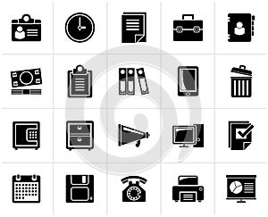 Black Business and office supplies icons