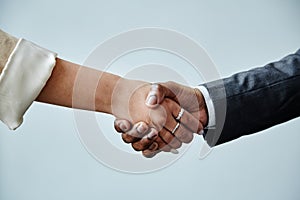 Black Business People Handshake Closeup