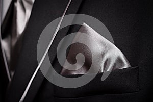 Black business suit with a tie