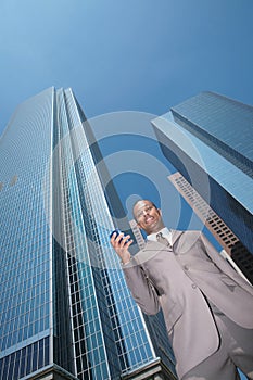 Black Businessman Checking His Email on a Mobile D