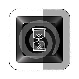 black button hourglass icon