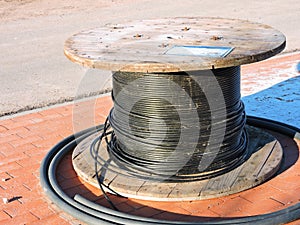 Black cable spool