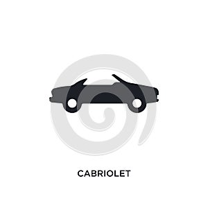 black cabriolet isolated vector icon. simple element illustration from transportation concept vector icons. cabriolet editable