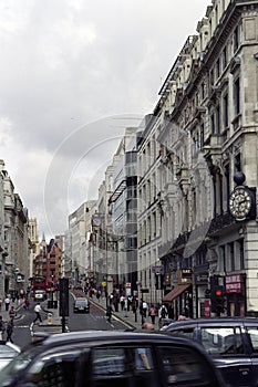 Black cabs in traffic