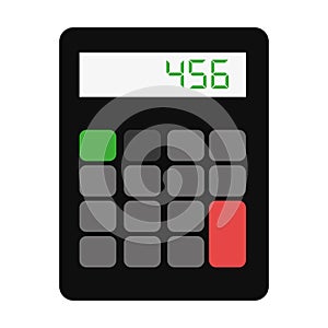 black caculator with colorful buttons, graphic