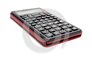 Black calculator isolated on white background