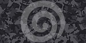 Black camouflage pattern , seamless vector background. camo, repeat print.