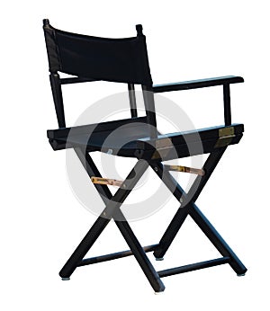 Black camping chair die cut on a white background