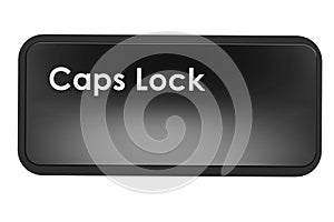 Black cap lock key isolated