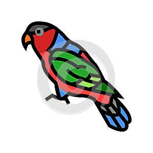 black capped lory parrot bird color icon vector illustration