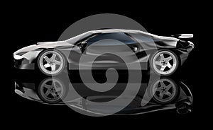 Black car. Concept coupe photo