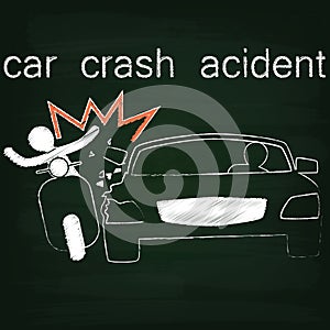 Black Car crash Side collision by chalk