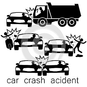 Black Car crash Side collision