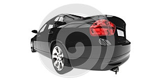 Black car - extreme closeup taillights