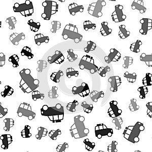 Black Car icon isolated seamless pattern on white background. Vector