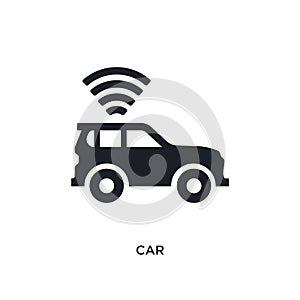 black car isolated vector icon. simple element illustration from artificial intelligence concept vector icons. car editable black