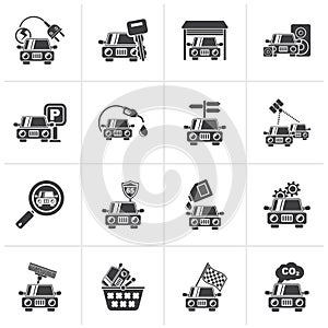 Black Car and road services icons