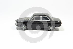 black car toy old and dust on white background