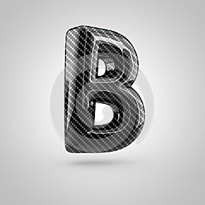 Black carbon letter B uppercase isolated on white background