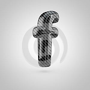Black carbon letter F lowercase isolated on white background