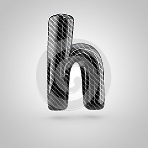 Black carbon letter H lowercase isolated on white background