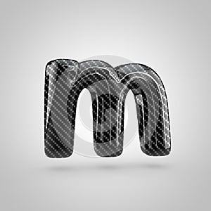Black carbon letter M lowercase isolated on white background