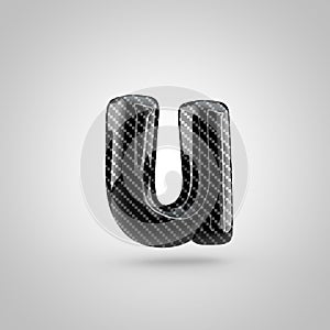 Black carbon letter U lowercase isolated on white background