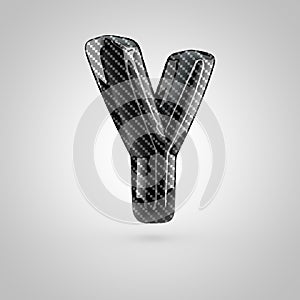 Black carbon letter Y uppercase isolated on white background