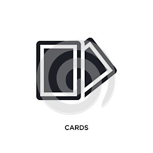 black cards isolated vector icon. simple element illustration from football concept vector icons. cards editable black logo symbol